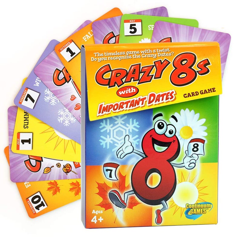 Continuum Games Crazy 8s with Important Dates Card Game - Kids Age 4 and Up - Image 1